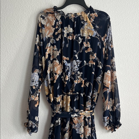 Lauren Ralph Lauren Floral Belted Crinkle Georgette Dress, Plus Size 22W NWT